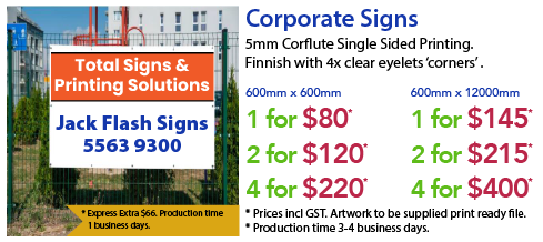 Corflute Corporate Signs Jack Flash Signs